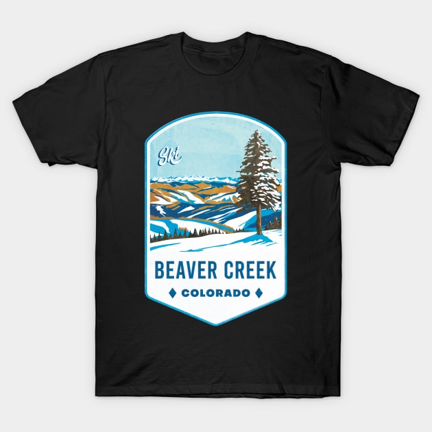 Beaver Creek Colorado Ski Badge T-Shirt by JordanHolmes